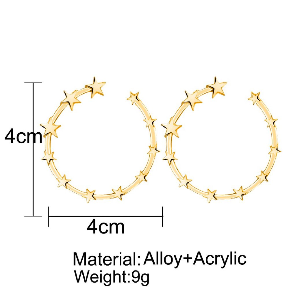 Stars Hoop Earrings - Picture 8 of 11